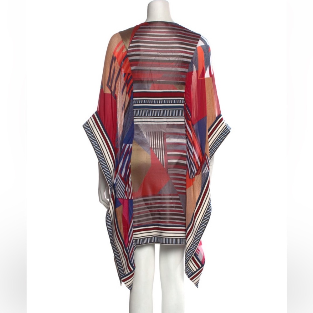 NWOT Dianne Von Furstenberg Colorful Geometric silk Kaftan dress Sz XS S… - Picture 3 of 3